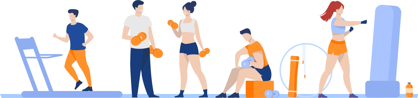 一群人在健身房運動